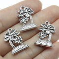 23x16mm 2.7g Zinc Alloy Coconut Palm Tree Charm Pendant for Necklace Bracelet Jewelry Making
