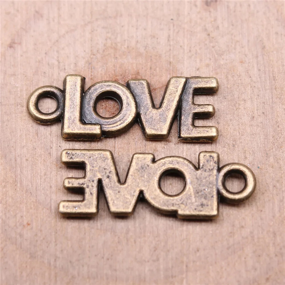 21mm 1.3g Multicolor Zinc Alloy Love Letter Charm Pendant for DIY Bracelet Necklace Accessories