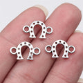 16x9mm 0.5g Antique Silver Zinc Alloy Horseshoe Connector Charm for DIY Bracelet Necklace Making