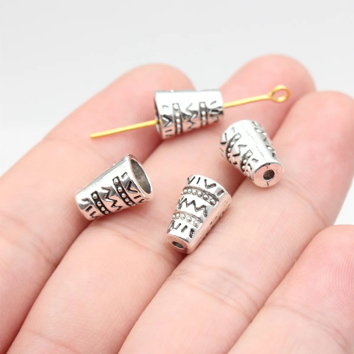 10.5x7.6x7.8mm 1.15g Multicolor Zinc Alloy Cone bead caps for tassel pendants and DIY jewelry findings