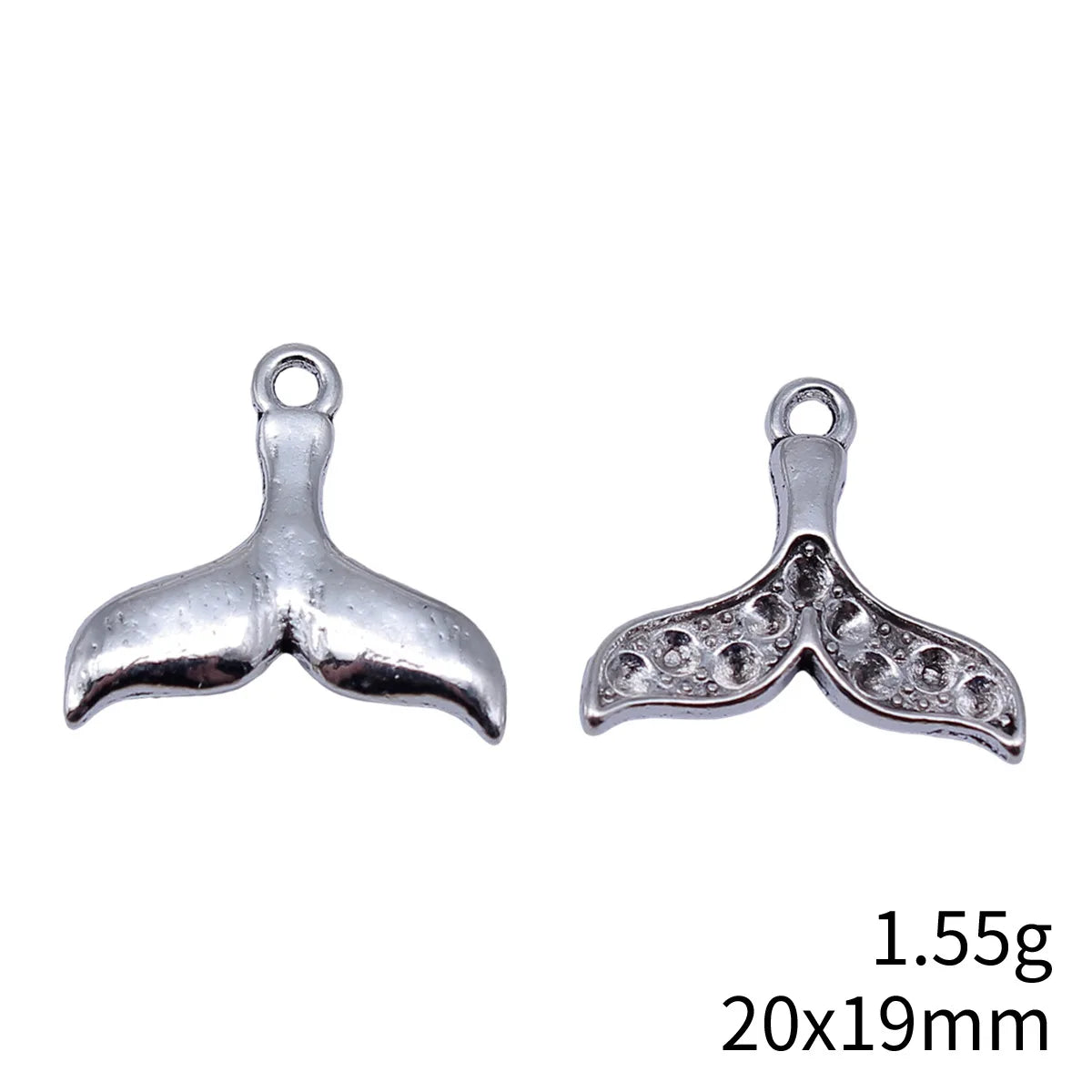 20x19mm 1.55g Antique Silver Zinc Alloy Fish Tail Charm Pendant for DIY Necklace Bracelet Making