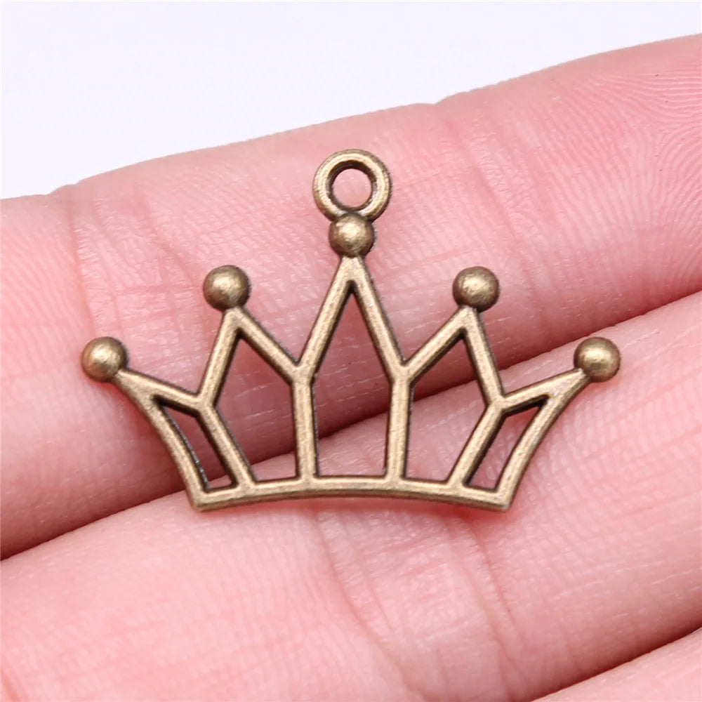 20x30mm 1.3g Multicolor Zinc Alloy Crown Charm Pendant for DIY Necklace Bracelet Jewelry Making