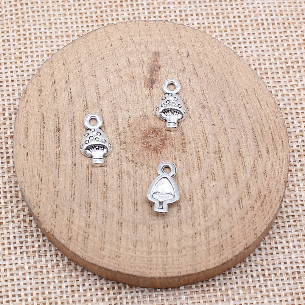 13x7mm 0.43g Multicolor Zinc Alloy Mushroom Charm Pendant for DIY Necklace Bracelet Jewelry Making
