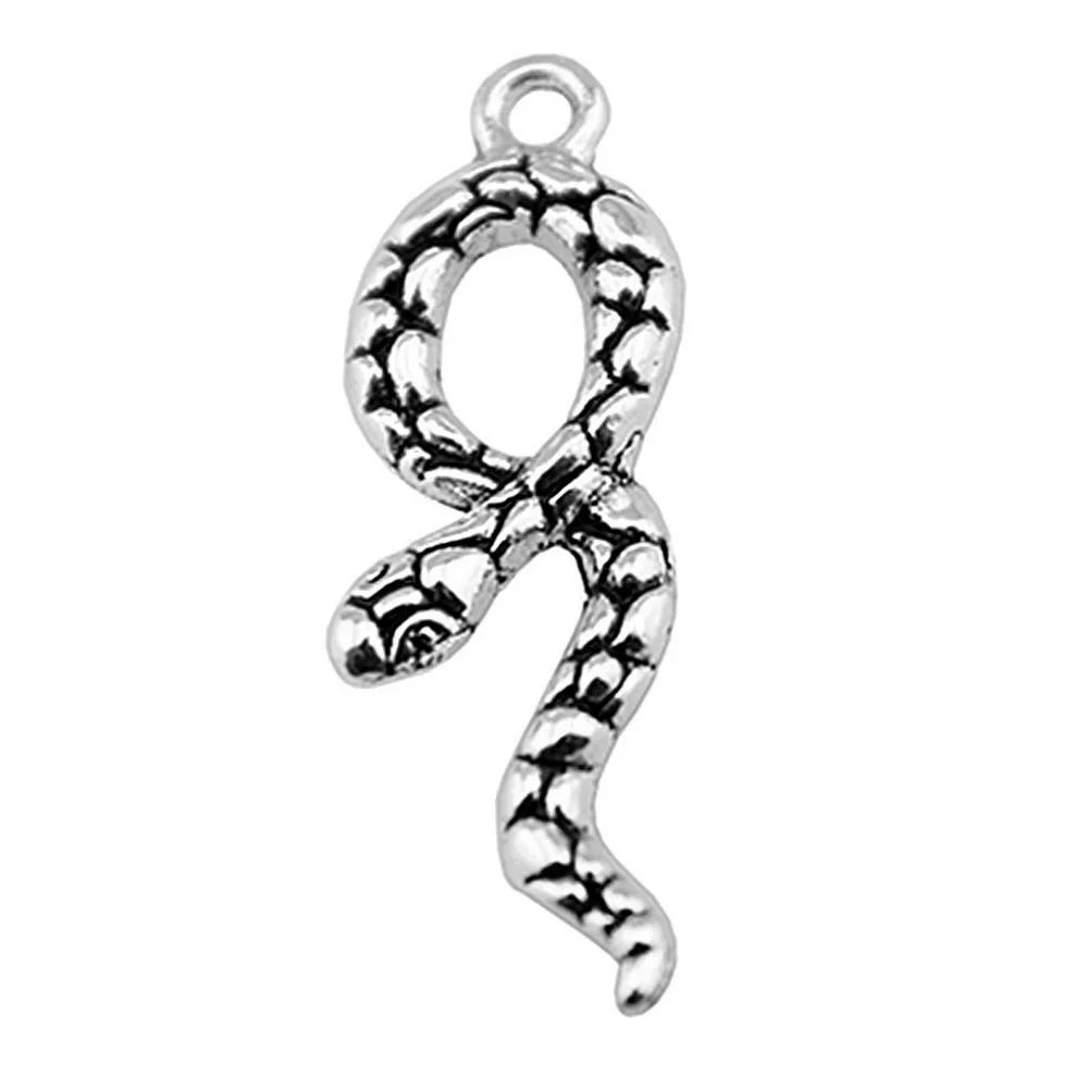 34x11mm 2.2g Antique Silver Zinc Alloy Snake Charm Pendant for DIY Necklace Bracelet Jewelry Making