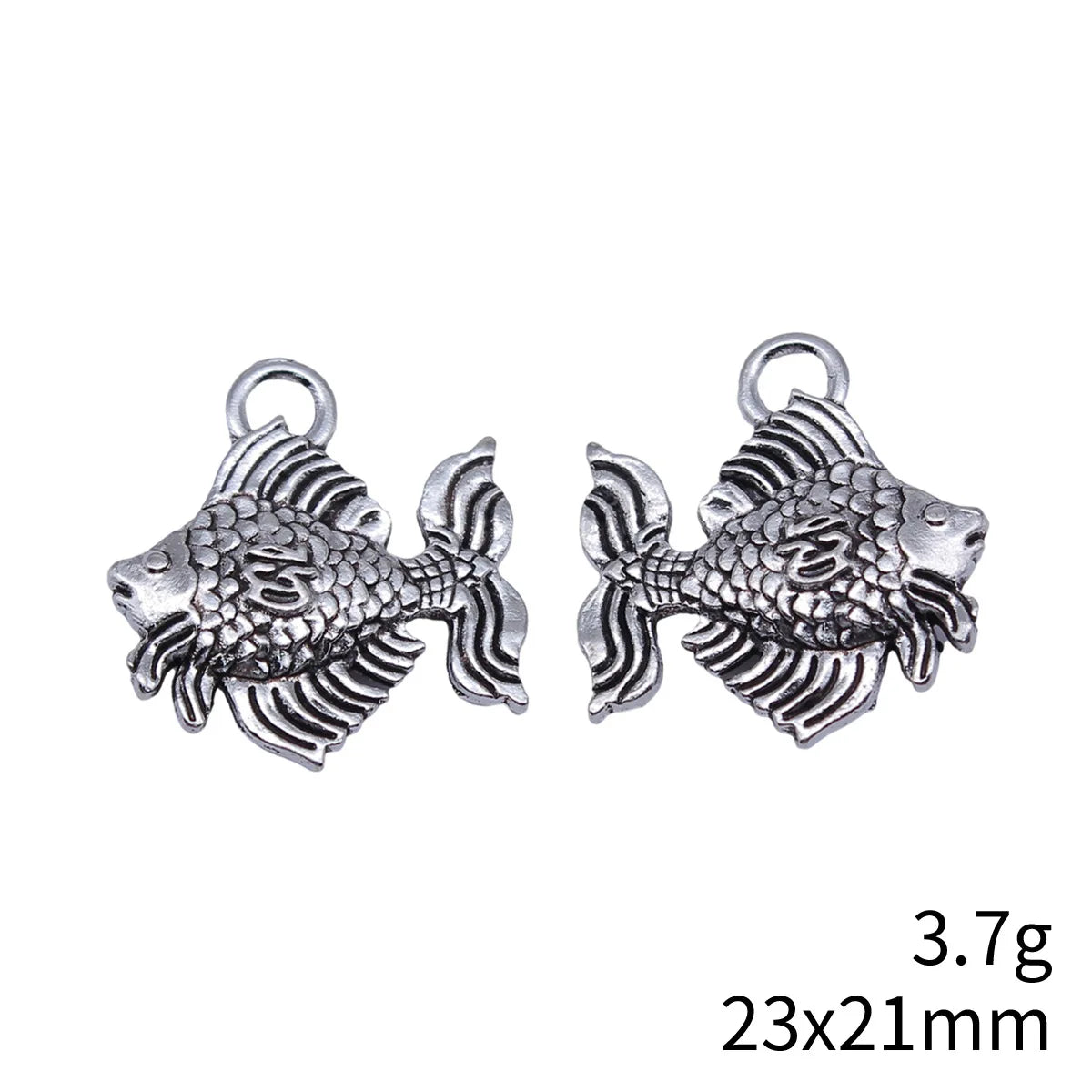 23x21mm 3.7g Antique Silver Zinc Alloy Ornamental Fish Charm Pendant for Necklace Bracelet DIY Jewelry