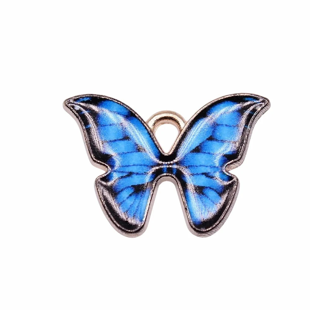 21x15mm 1.25g Multicolor Zinc Alloy Butterfly Charm Pendant for DIY Necklace Bracelet Jewelry Making