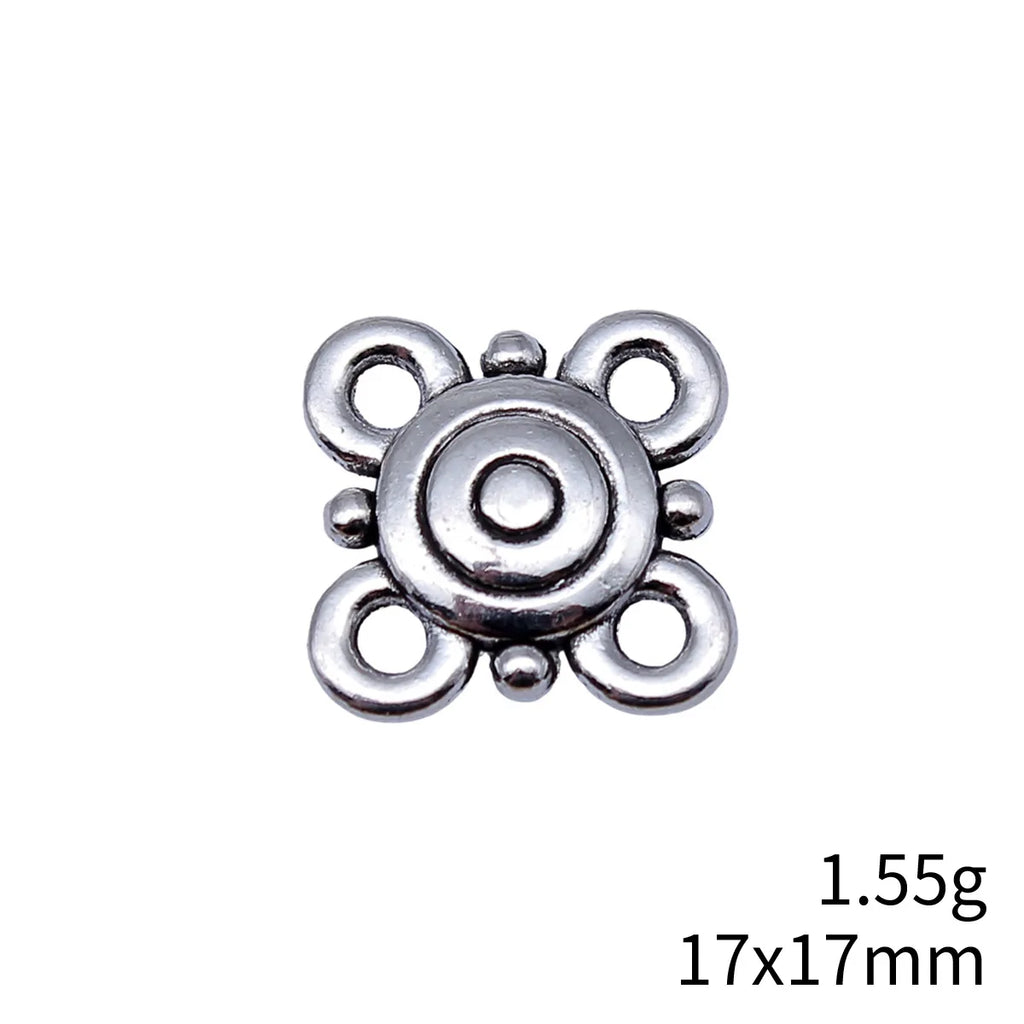 17x17mm 1.55g Multicolor Zinc Alloy Flower Connector Charm for Handmade DIY Jewelry Making
