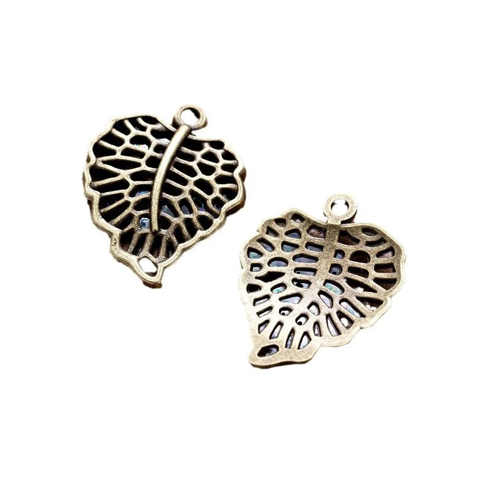 23x18MM Zinc Alloy Leaf Hollow Charm Pendant for DIY Necklace Bracelet Jewelry Making