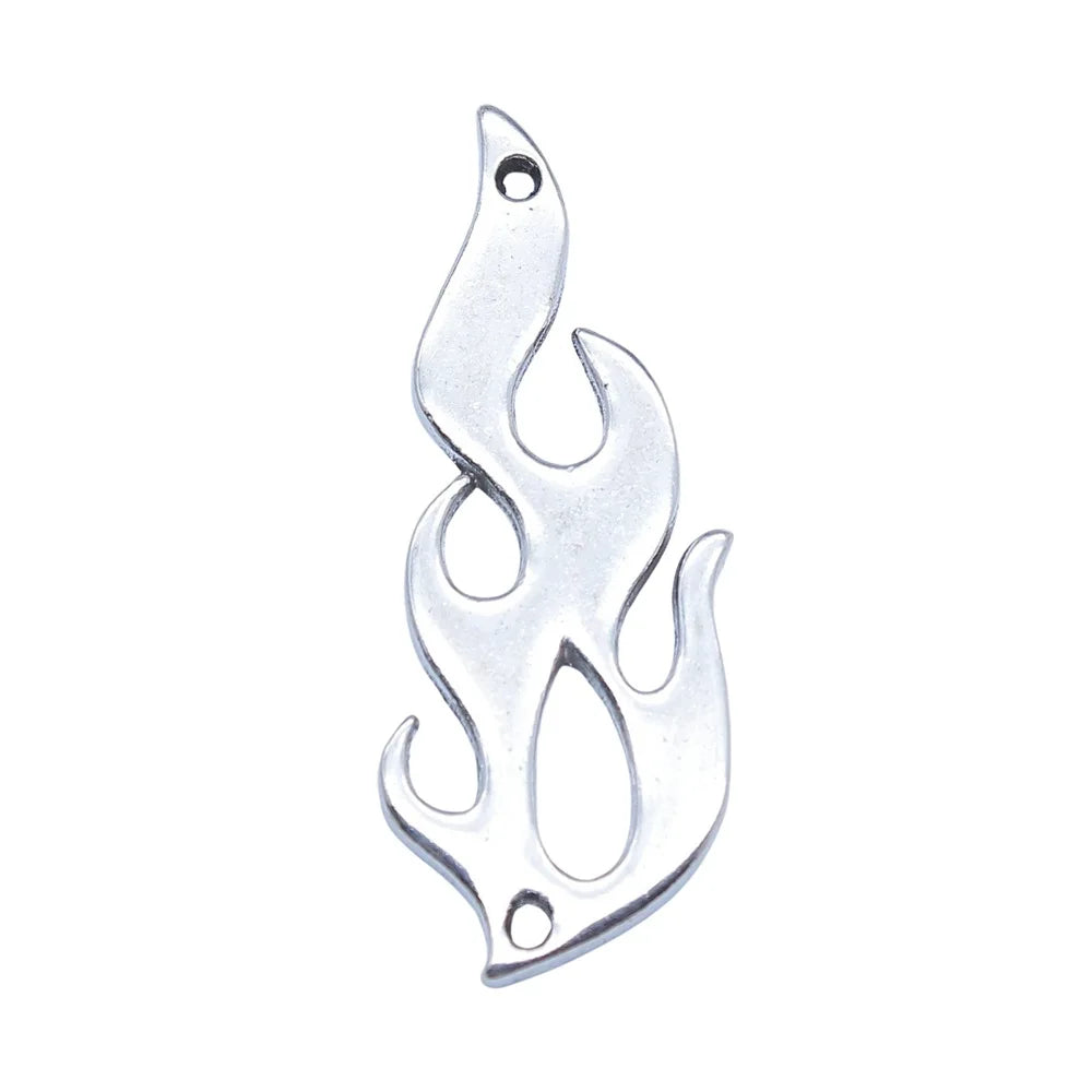 15x38mm 3.6g Antique Silver Zinc Alloy Flame Connector Charm for DIY Bracelet Necklace Jewelry Making