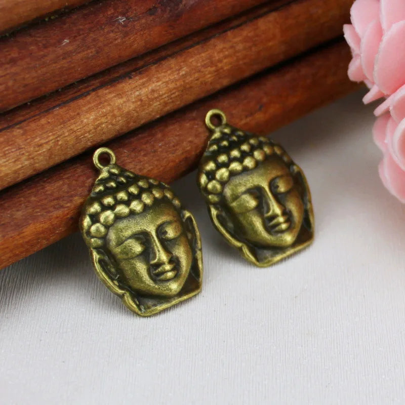 30x20MM Zinc Alloy Buddha Head Charm Pendant for DIY Necklace Bracelet Jewelry Making