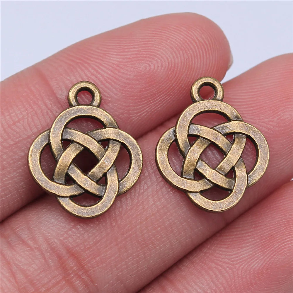 18x16mm 1.2g Multicolor Zinc Alloy Chinese Knot Charm Pendant for DIY Necklace Bracelet Jewelry Making