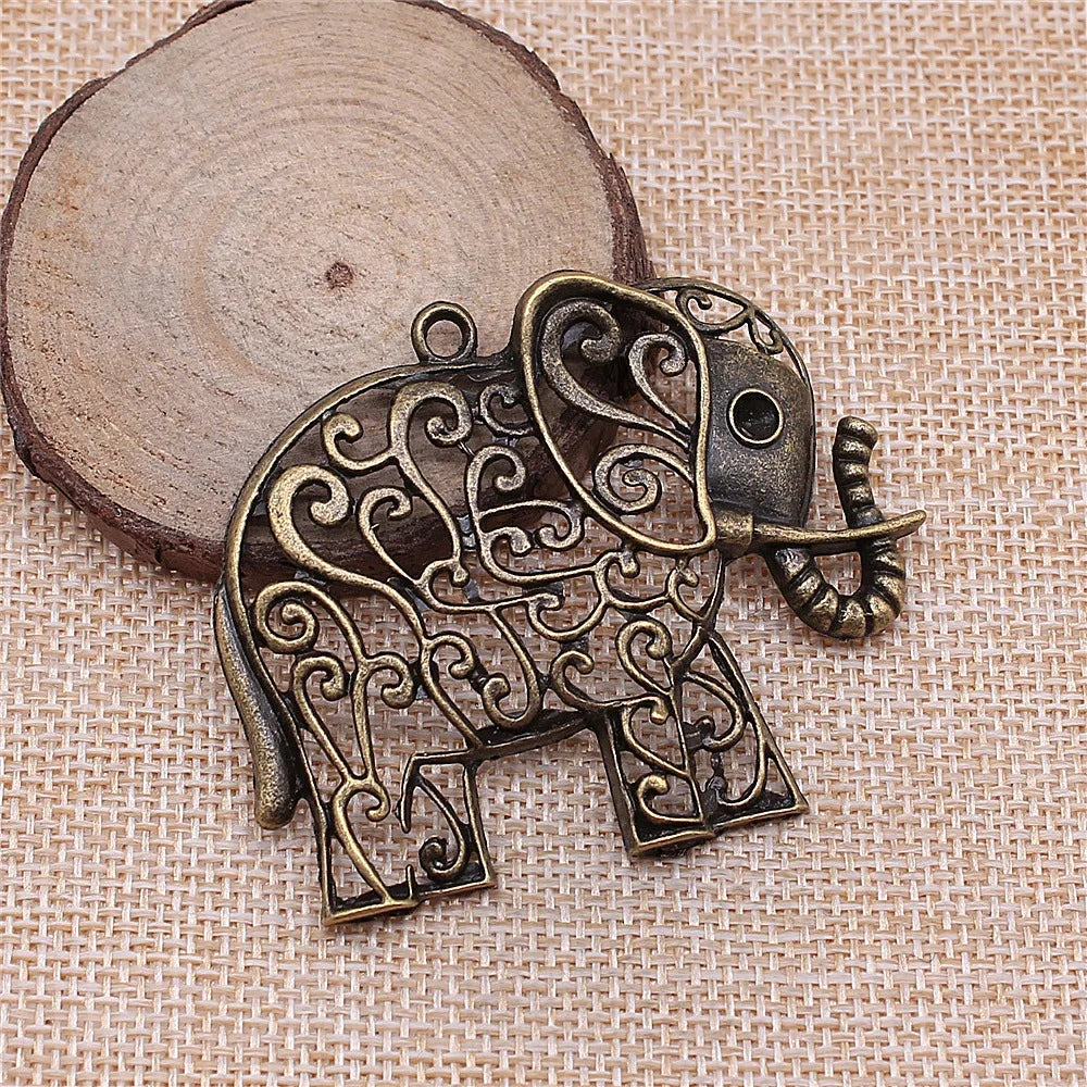 60x50mm 12.5g Multicolor Zinc Alloy Elephant Charm Pendant for DIY Bracelet Necklace Jewelry Making