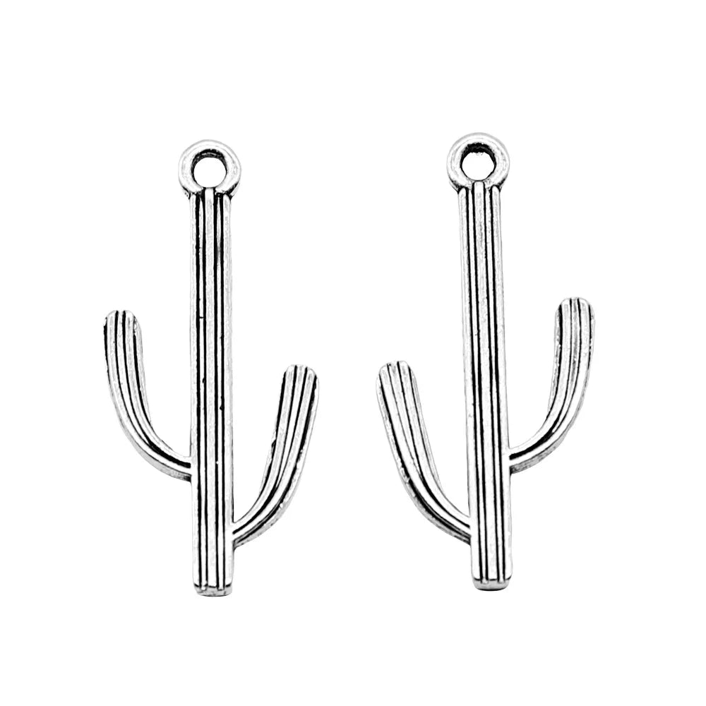 14x29mm 1.2g Multicolor Zinc Alloy Cactus Charm Pendant for DIY Necklace Bracelet Jewelry Making