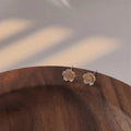 Mini Fresh Resin Flower Stud Earrings With Silver Plated Pins, Simple Petal Daily Jewelry