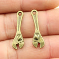 24x7mm 0.9g Multicolor Zinc Alloy Wrench Charm Pendant for DIY Tool Theme Jewelry Making