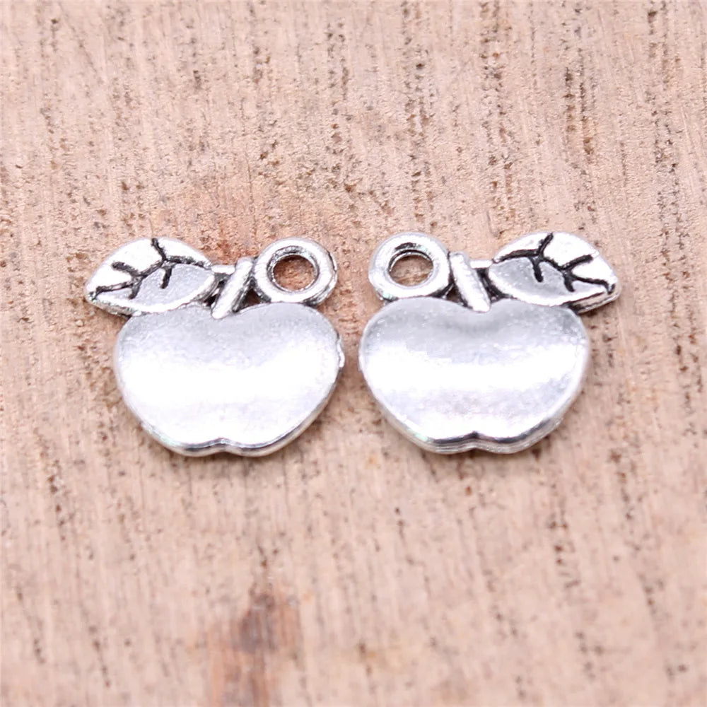 10x10mm 0.8g Multicolor Zinc Alloy Apple Charm Pendant for DIY Bracelet Necklace Jewelry Making