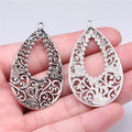 52x30mm 6.2g Multicolor Zinc Alloy Palace Teardrop Earring Charms for DIY Pendant Jewelry Making