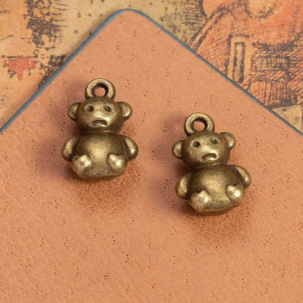 16x10MM Antique Silver Zinc Alloy Bear Charm Pendant for DIY Necklace Bracelet Jewelry Making