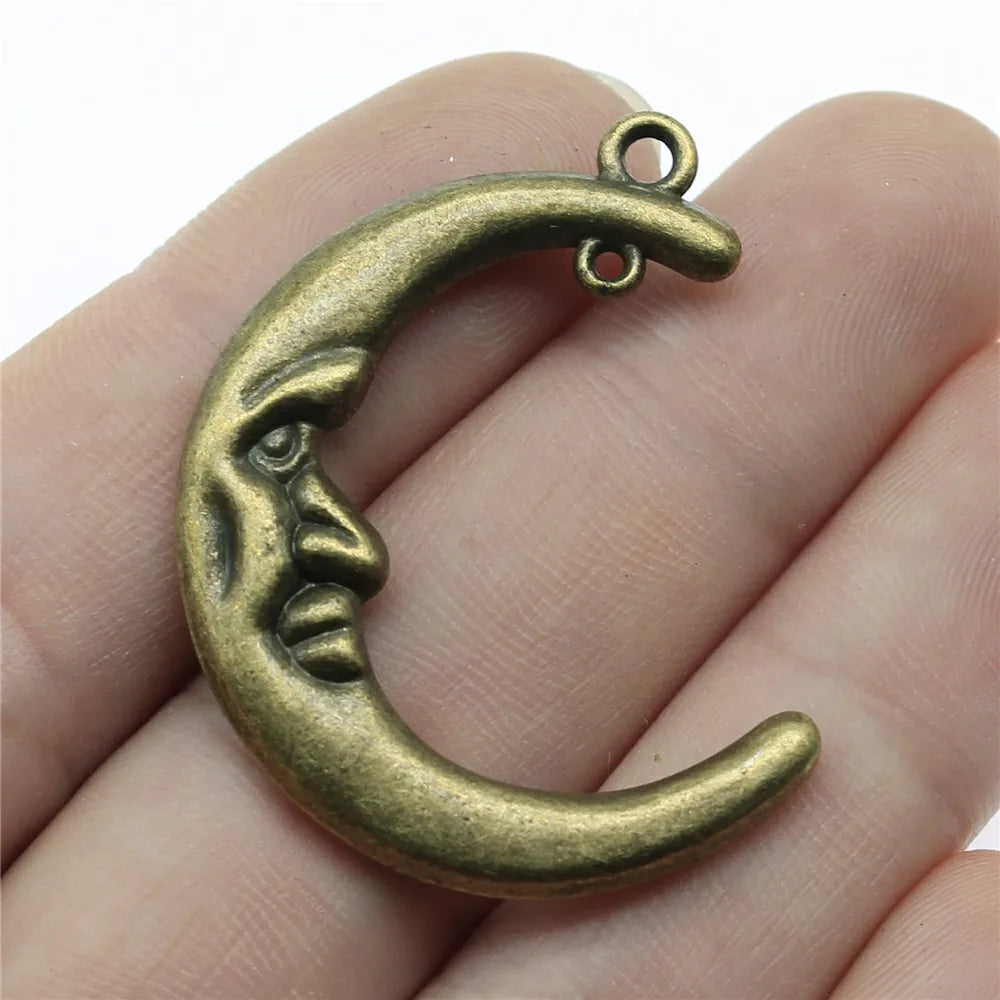 39x30mm 7.8g Multicolor Zinc Alloy Moon Connector Charm for DIY Necklace Bracelet Jewelry Making