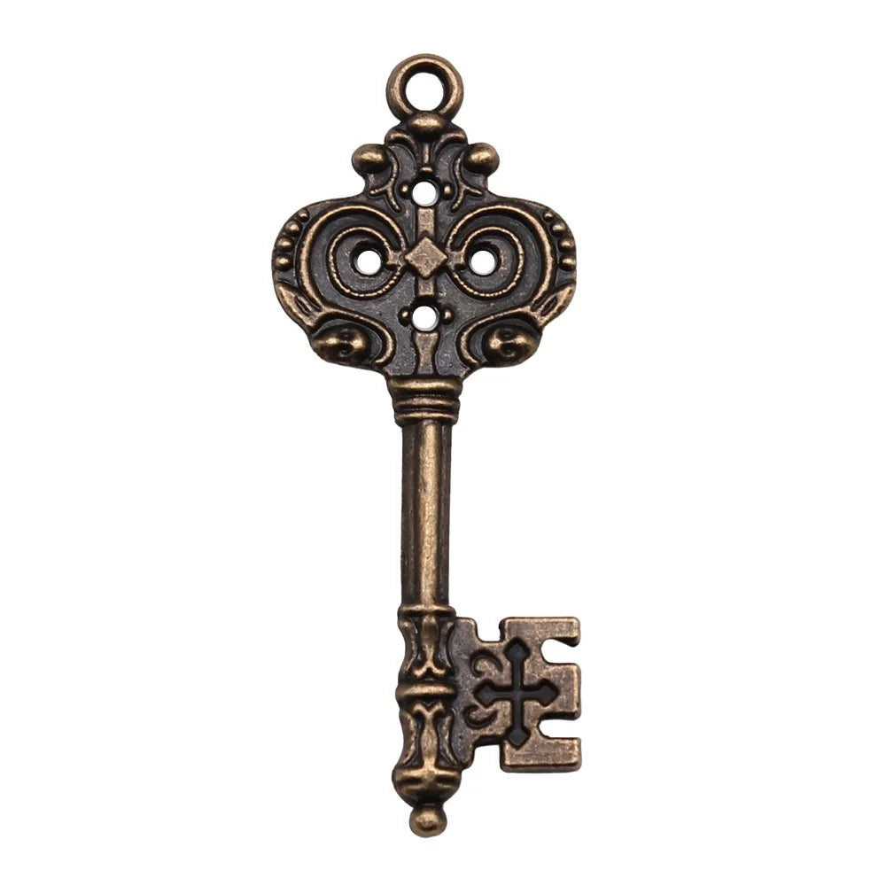 51x20mm 4.2g Multicolor Zinc Alloy Key Charm Pendant for Steampunk Bracelet Necklace Making