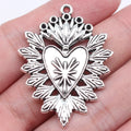 44x33mm 7g Antique Silver Zinc Alloy Gothic Heart charm pendant for punk necklaces and DIY jewelry