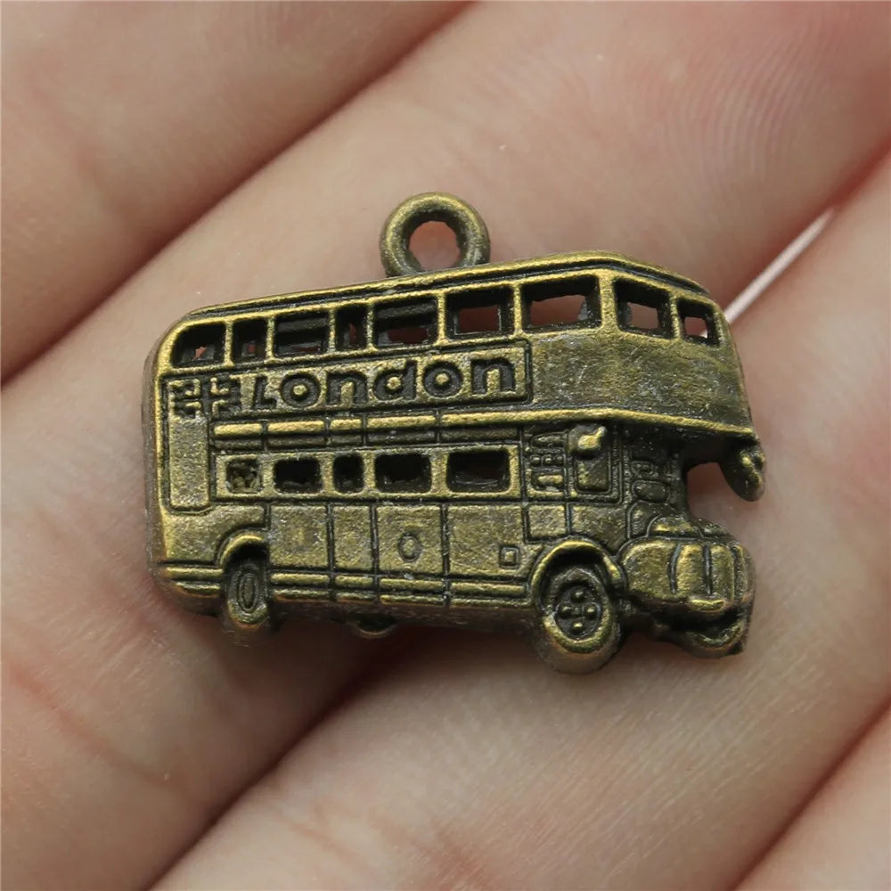 25x20mm 3.2g Multicolor Zinc Alloy London Bus Charm Pendant for DIY Bracelet Necklace Accessories