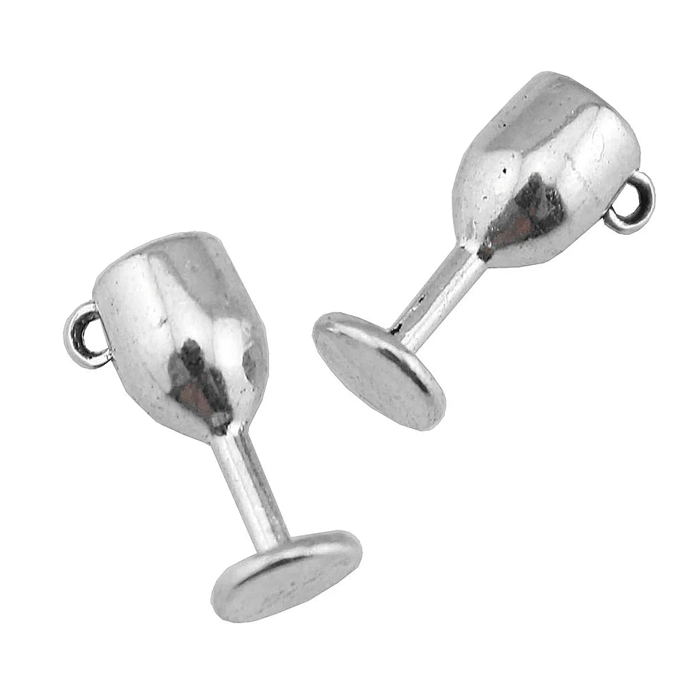 15x6x6mm 1.1g Antique Silver Zinc Alloy 3D Cup Charm Pendant for DIY Miniature Jewelry Making