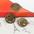 23MM Antique Silver Zinc Alloy Smiley Face Charm Pendant for DIY Necklace Bracelet Jewelry Making