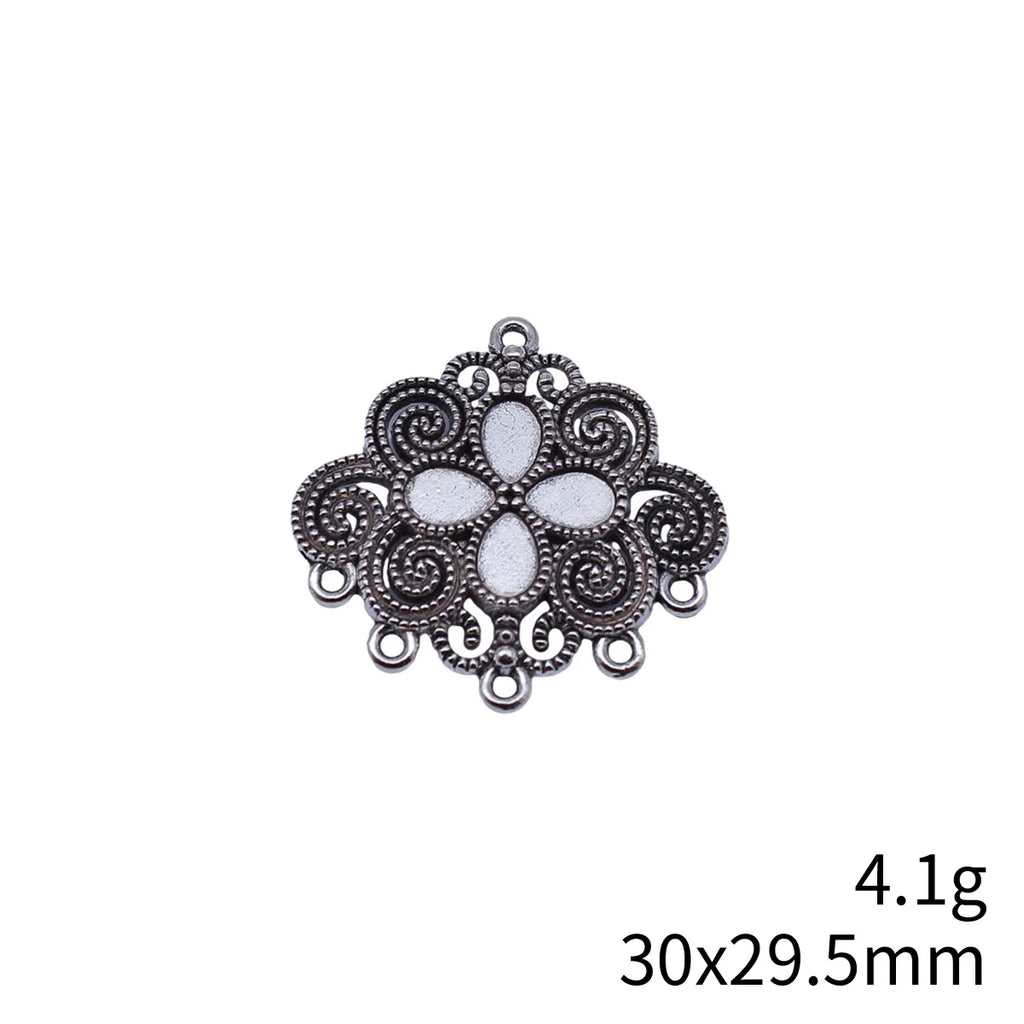30x29.5mm 4.1g Multicolor Zinc Alloy Earring Connector Charm Jewelry Findings for DIY Earrings Making