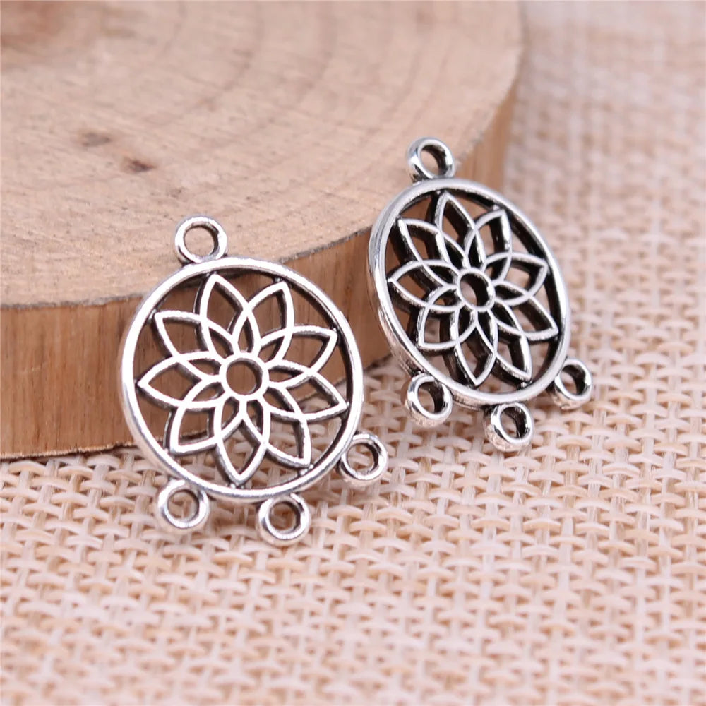 14x18mm 0.9g Multicolor Zinc Alloy Openwork Geometric Earring Connector Charms for DIY Jewelry Making