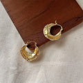 High-End 14K Gold Plated Copper Round Geometric Irregular Drop Earrings