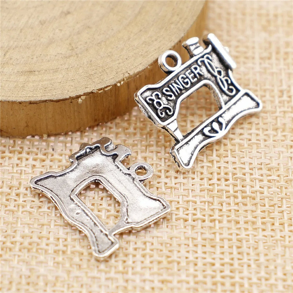 20x17mm 2g Multicolor Zinc Alloy Sewing Machine Charm Pendant for DIY Jewelry Making