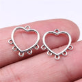 15x14mm 0.45g Multicolor Zinc Alloy Heart Connector Charms for DIY Earrings and Pendant Jewelry Making
