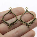 37x31mm 1.9g Multicolor Zinc Alloy Diamond Shape Earring Connector Charms for DIY Earrings