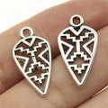 24x13mm 1.2g Antique Silver Zinc Alloy Geometric Hollow Pattern Charm Pendant for DIY Garment Decor