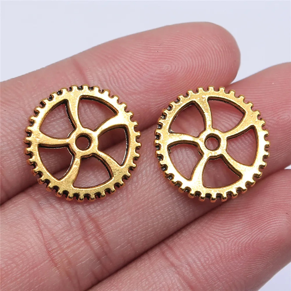 18mm 1.5g Multicolor Zinc Alloy Gear Charm Pendant for DIY Steampunk Bracelet Necklace Making