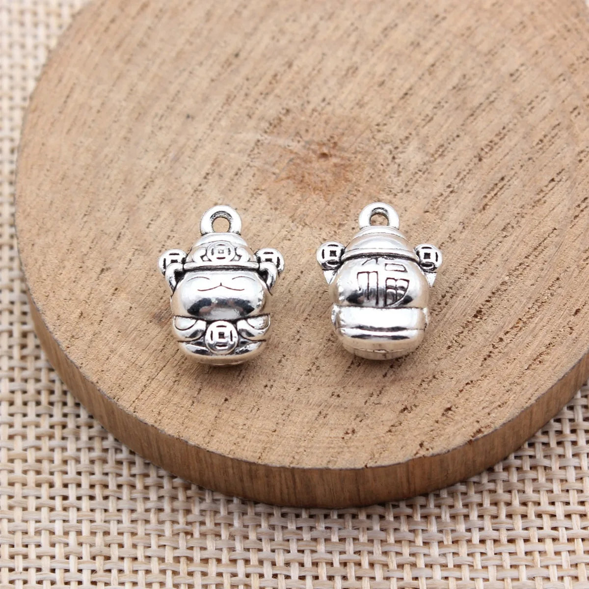 15x12x8.2mm 3.7g Multicolor Zinc Alloy Chinese Coin Ingot God of Wealth Charm Pendant for DIY Jewelry