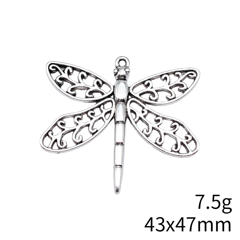 43x47mm 7.5g Multicolor Zinc Alloy Dragonfly Charm Pendant for DIY Necklace Bracelet Jewelry Making