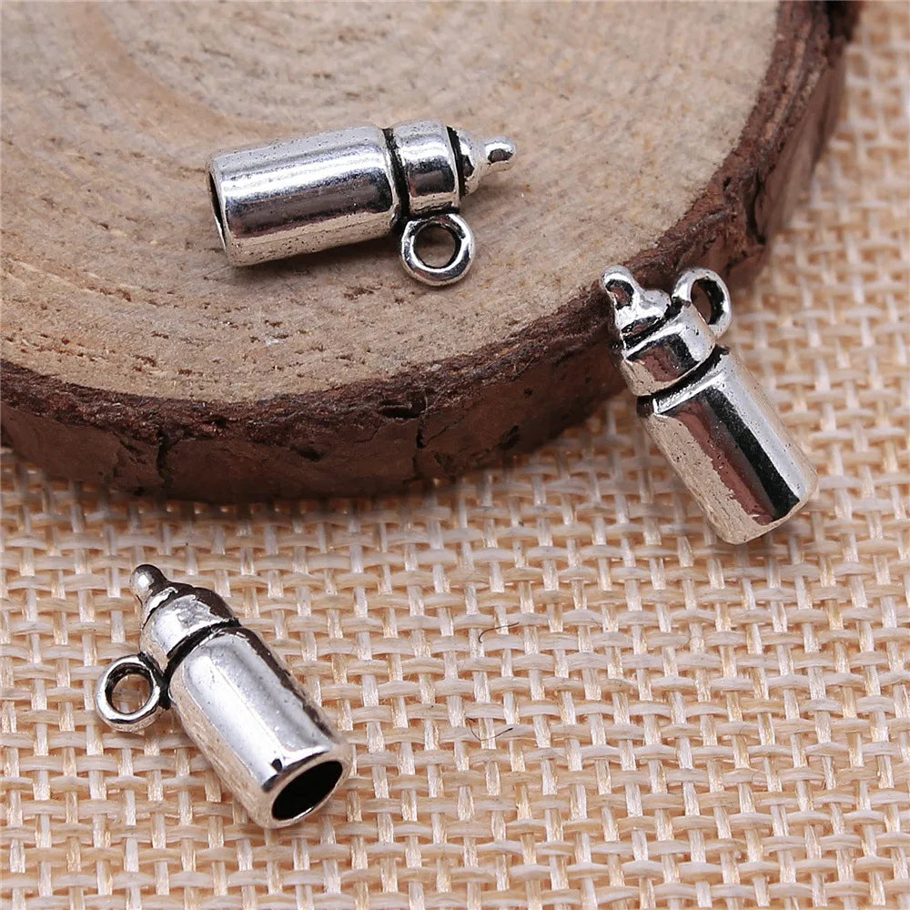 15x5x5mm 1.1g Multicolor Zinc Alloy Baby Bottle Charm Pendant for DIY Bracelet Necklace Making