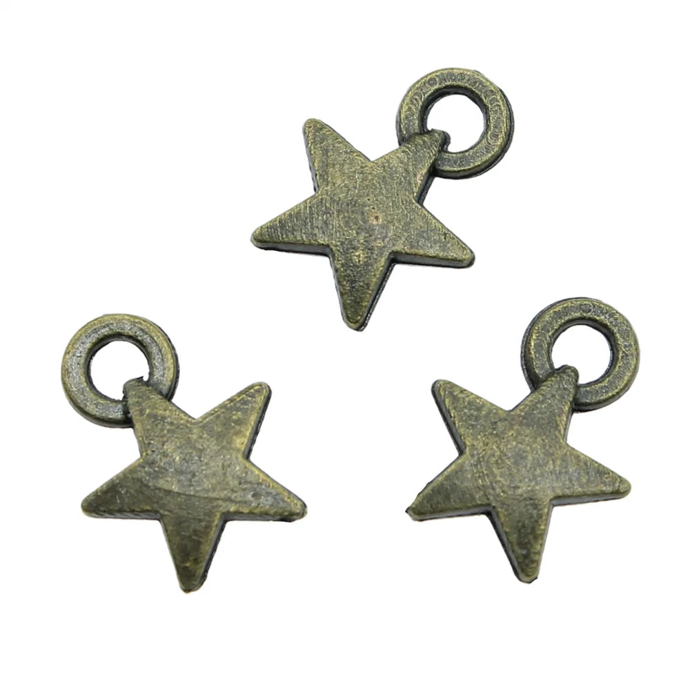 9mm 0.5g Multicolor Zinc Alloy Small Star Charm Pendant for DIY Necklace Bracelet Jewelry Making