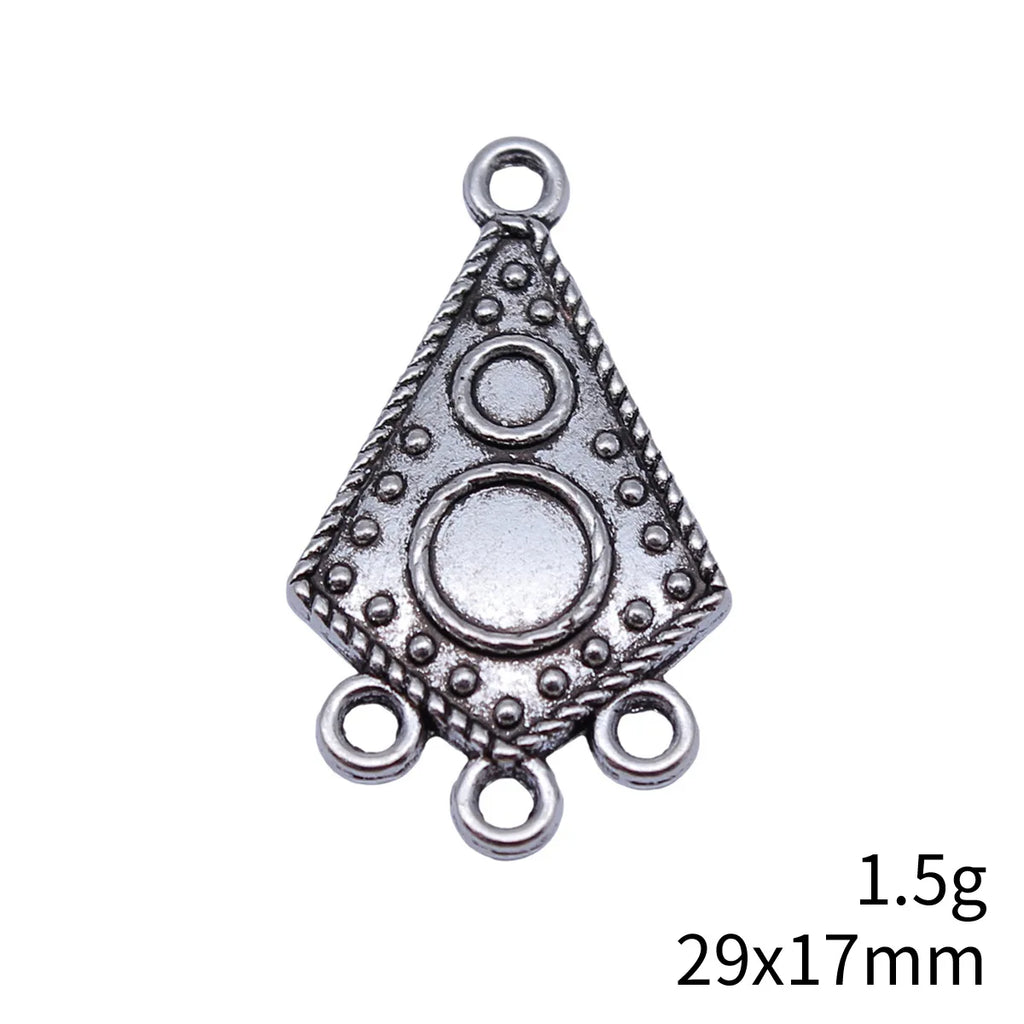 29x17mm 1.5g Multicolor Zinc Alloy Earring Connector Charm for DIY Earring Jewelry Making