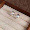 Trendy Brushed Matte 14K Plated Copper Geometric Round Stud Earrings