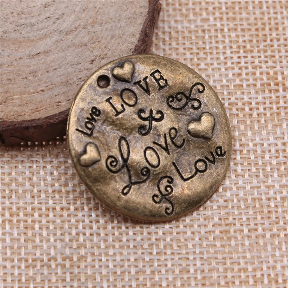 32x32mm 7.9g Multicolor Zinc Alloy Love Charm Pendant for DIY Necklace Bracelet Jewelry Making
