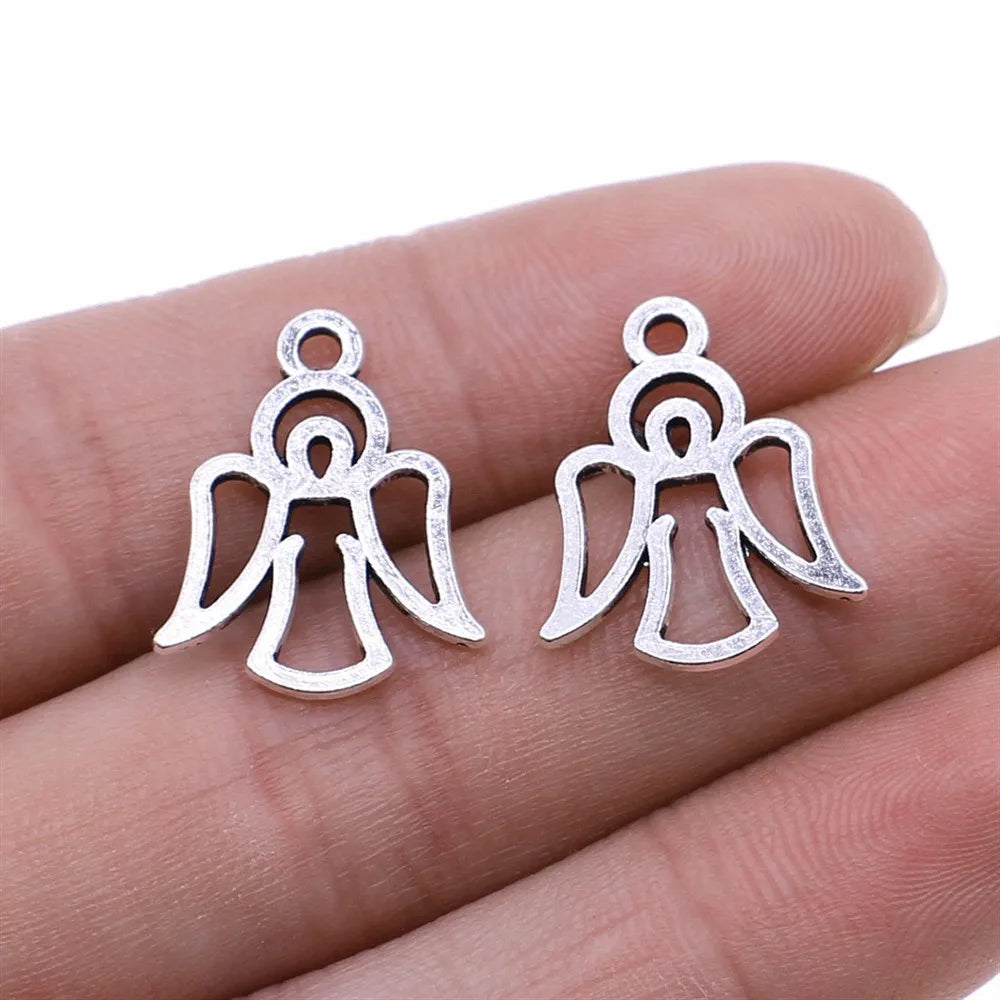 16x20mm 0.9g Antique Silver Zinc Alloy Angel Figure Charm Pendant for DIY Jewelry Accessories