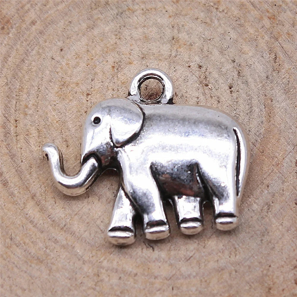 21x18x5mm 5.2g Antique Silver Zinc Alloy Elephant Charm Pendant for DIY Necklace Bracelet Jewelry Making