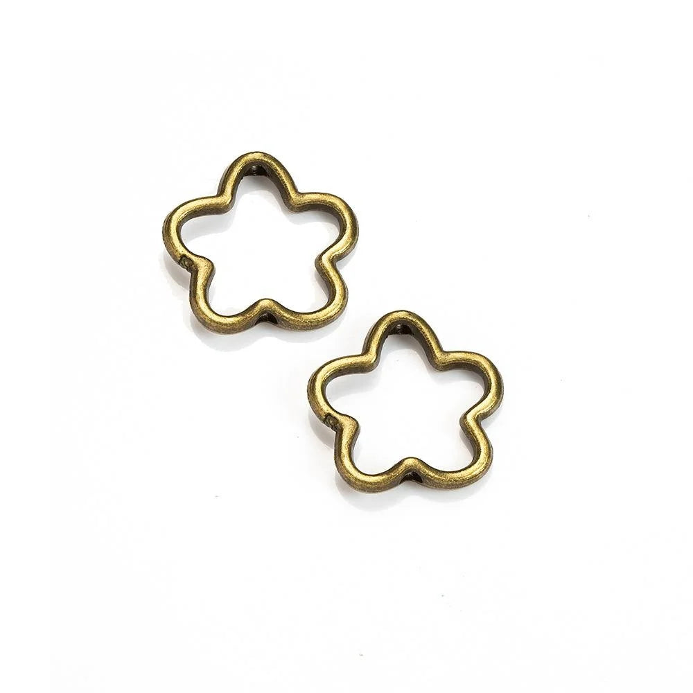 15MM Antique Silver Zinc Alloy Flower Hollow Charm Pendant for DIY Necklace Bracelet Jewelry Making