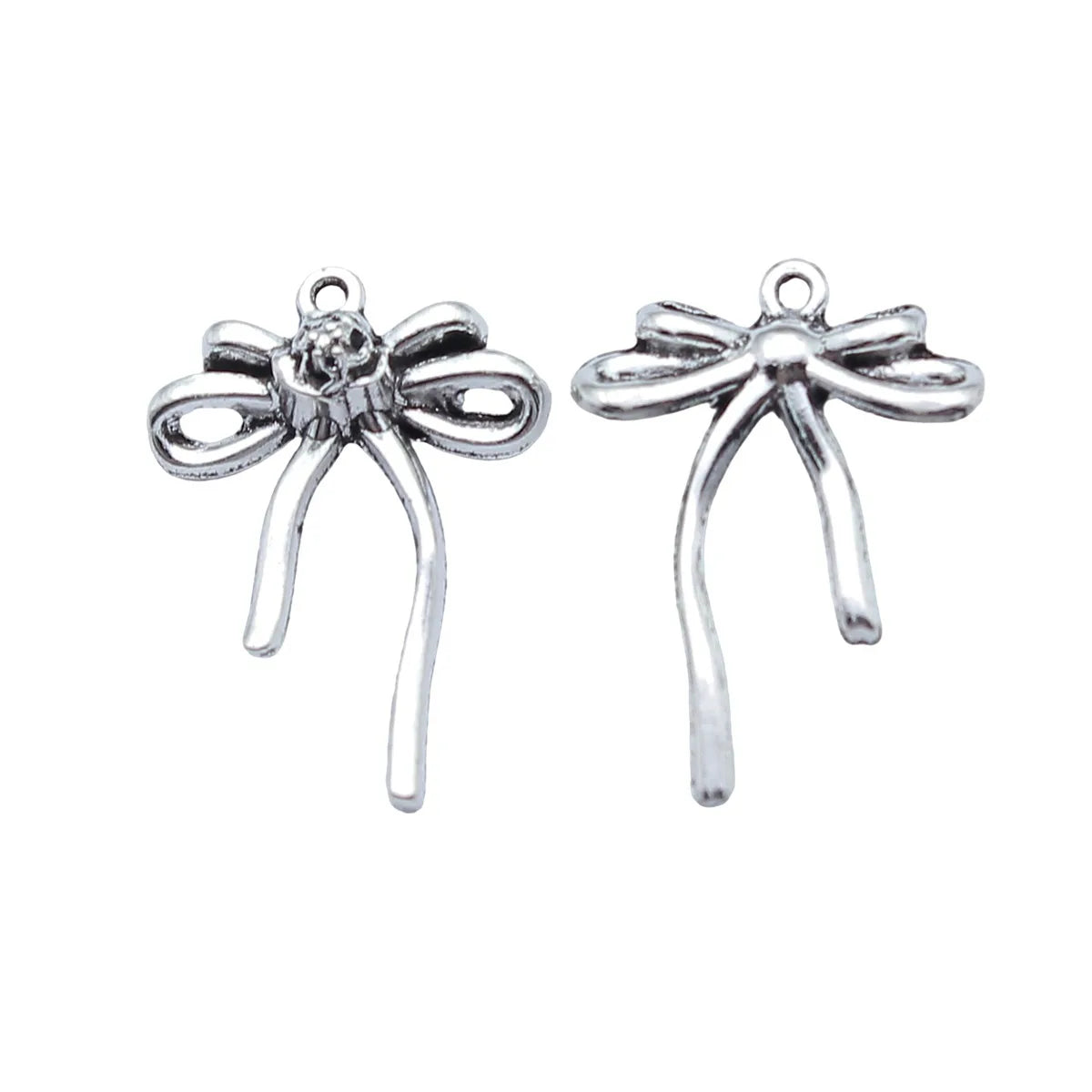 24x18mm 1.4g Antique Silver Zinc Alloy Bow Butterfly Charm Pendant for Necklace Bracelet Jewelry Making