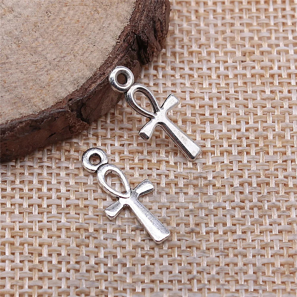 18x8mm 0.3g Multi-Color Zinc Alloy Cross Charm Pendant for DIY Bracelet Necklace Jewelry Making
