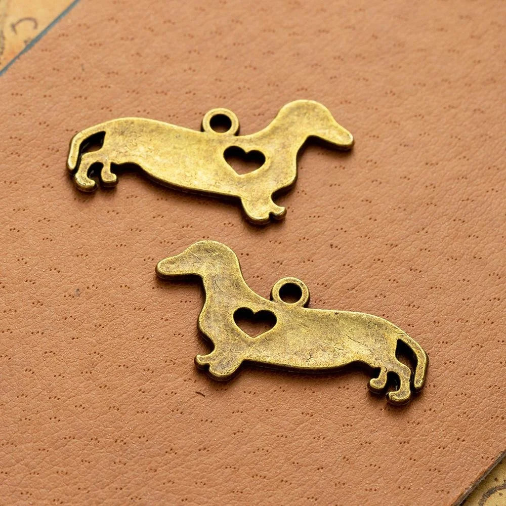 33x18MM Antique Silver Zinc Alloy Dog Heart Charm Pendant for DIY Necklace Bracelet Jewelry Making