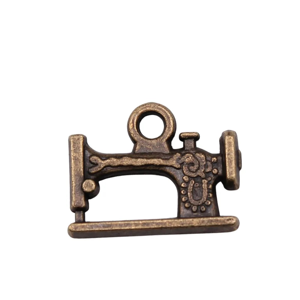 19x15mm 2g Multicolor Zinc Alloy Sewing Machine Charm Pendant for DIY Bracelet Necklace Jewelry Making